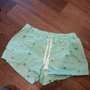 J. Crew Mint Green Athletic Shorts with Tropical Print Sz S